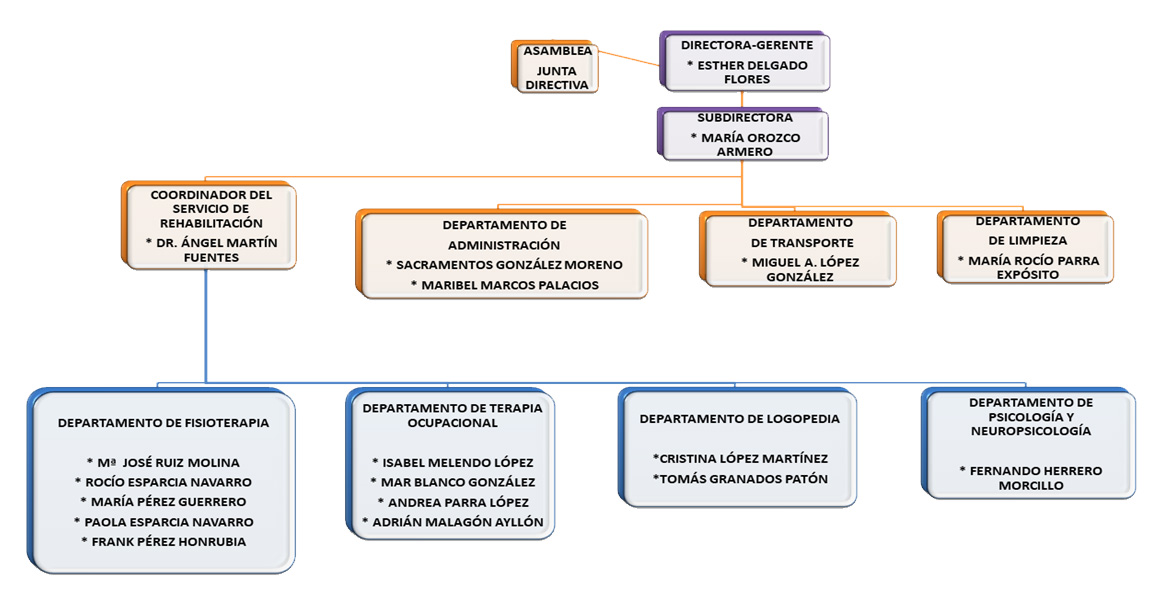 organigrama de la asociación de esclerosis múltiple de Albacete